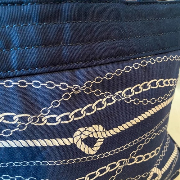 Thirty-One Cruisin Bag Blue White Nautical Vacation Canvas Travel Tote Clean NEW - Picture 10 of 12